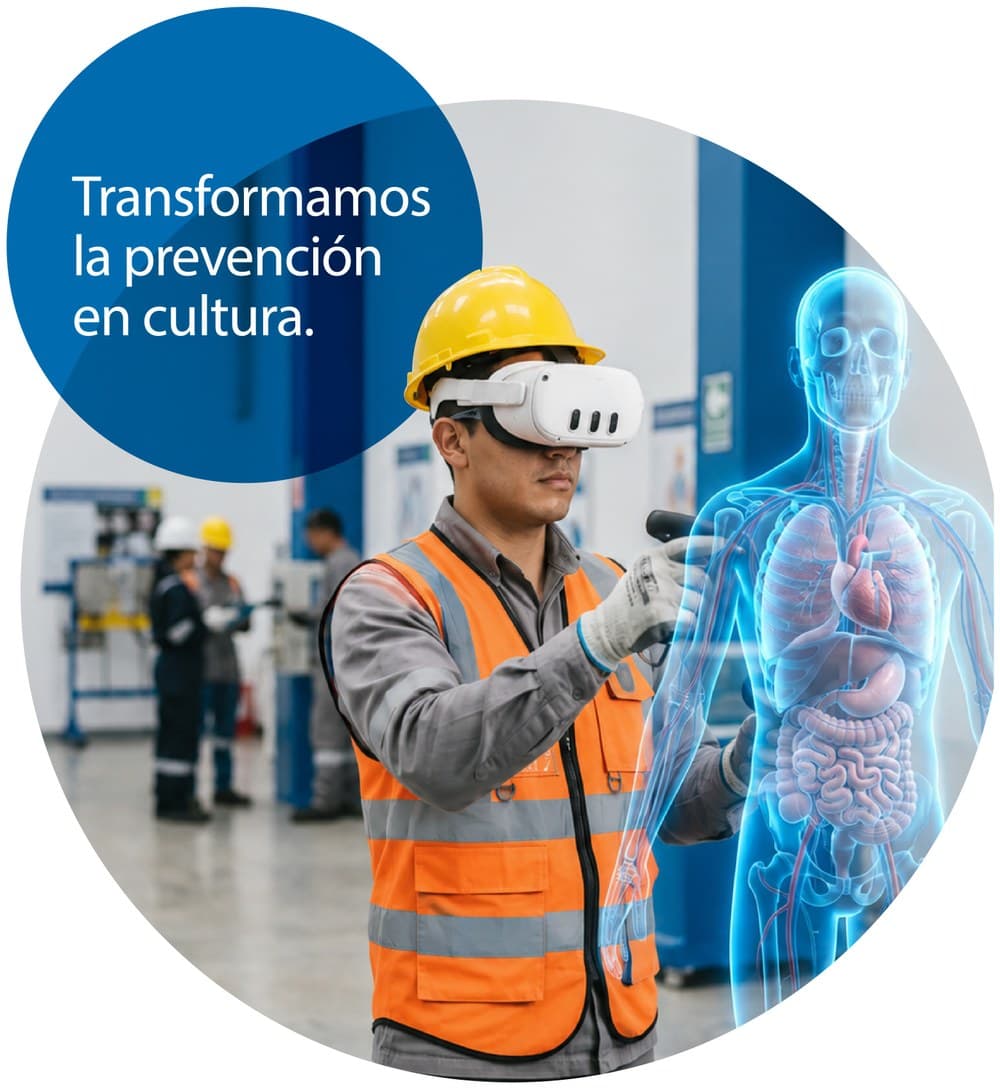 Especialista aplicando realidad virtual para la prevención